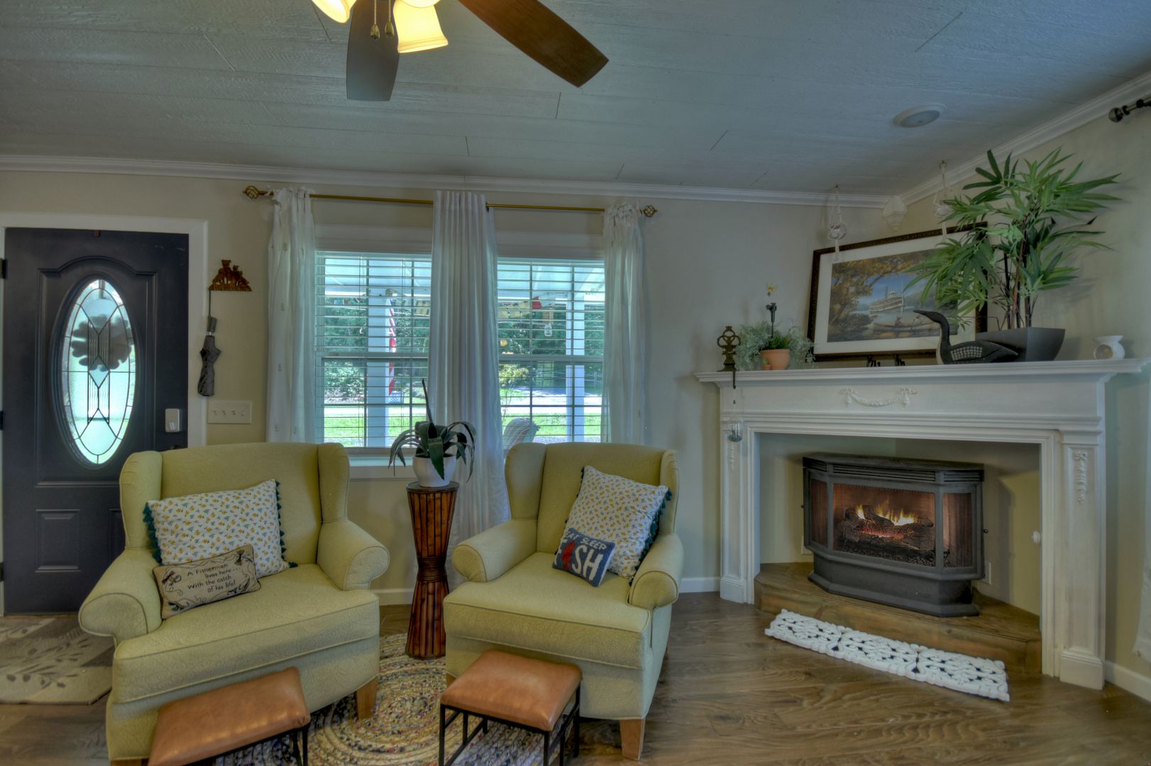 Living room fireplace